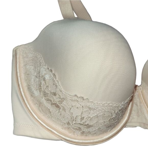 NWOT Vanity Fair Beauty Back Back Smoother Lace Full-Figure Bra PALE Pink 40DD - Picture 3 of 9